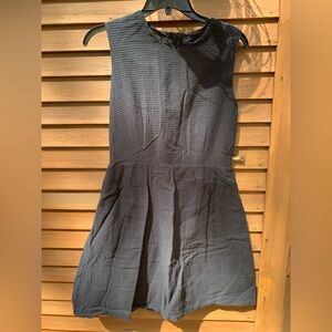 Gap Navy blue quilted sleeveless v-neck pleated dress fit flare